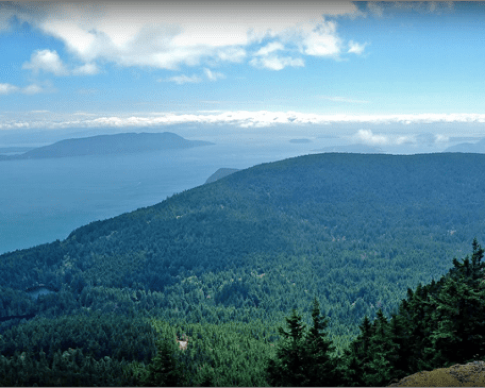 View Form the Top Scenic view from the top of Mount Constitution on Orcas Island.